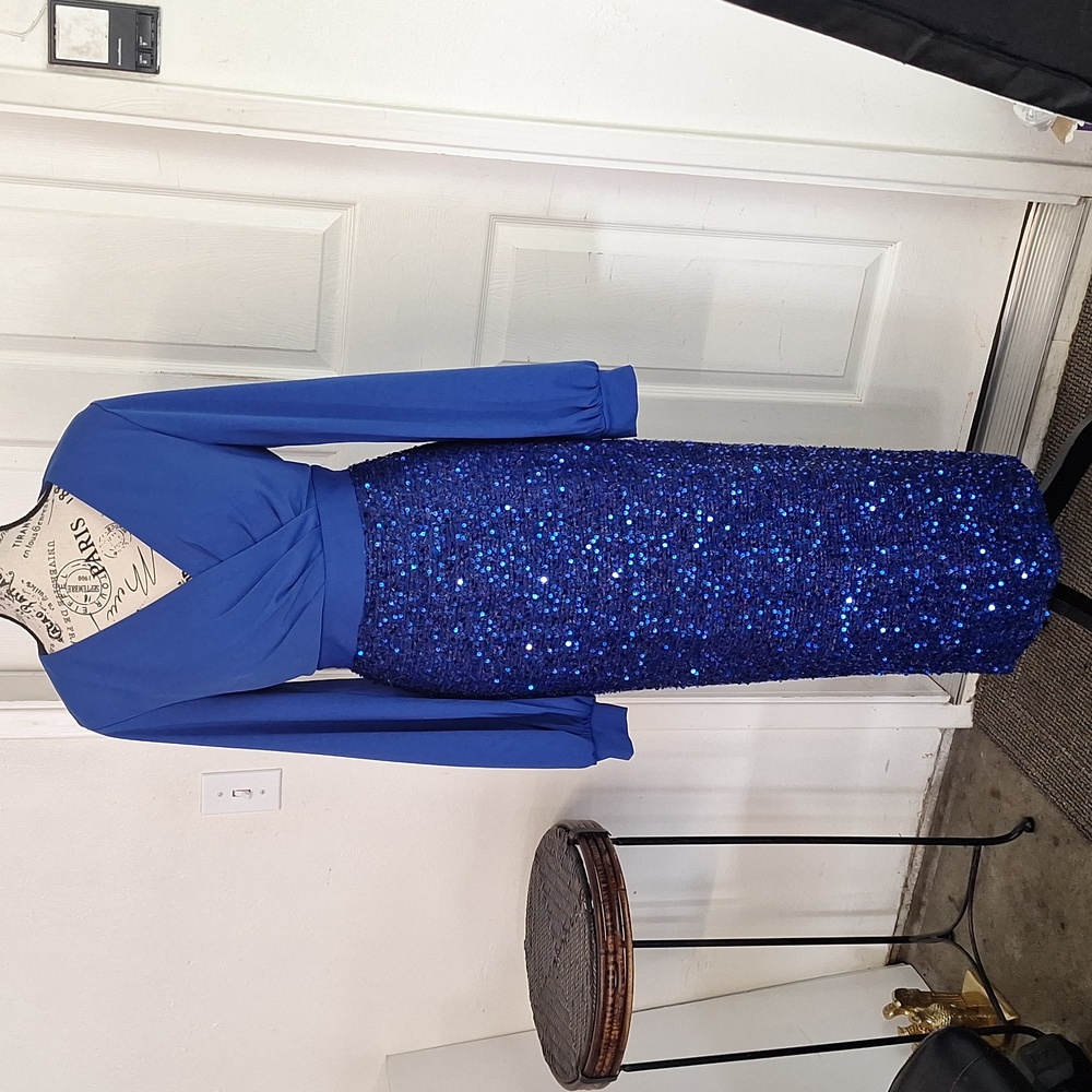 Shein Royal Blue Formal Dress sequin Women M